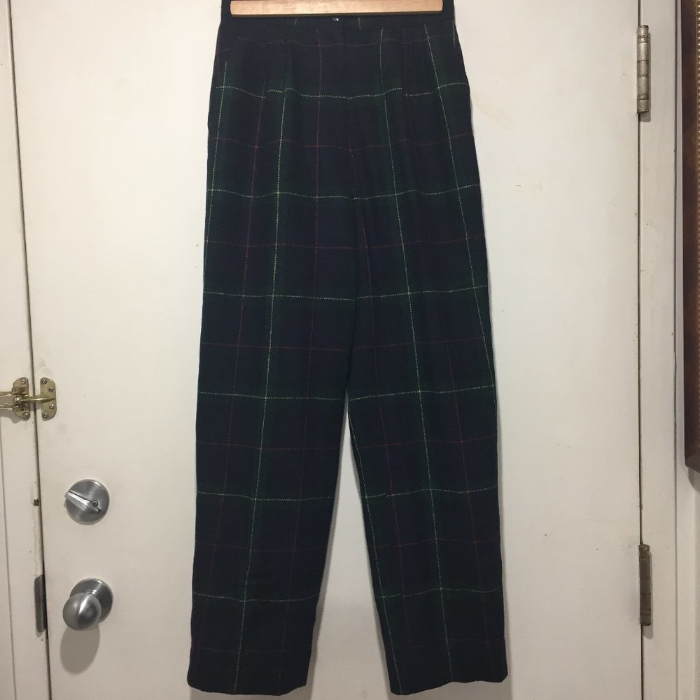 VINTAGE TJW WOOL BLEND PLAID PANTS SIZE 8